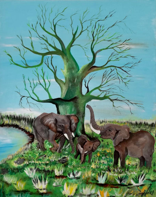 My Life in the Baobab Tree Acrylic Canvas Painting