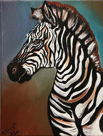 Zebra Acrylic Canvas Painting